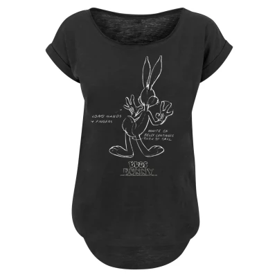 Abbildung von F4NT4STIC Looney Tunes BUGS Bunny Belly Tshirt print, Damen, Größe: Medium, Black