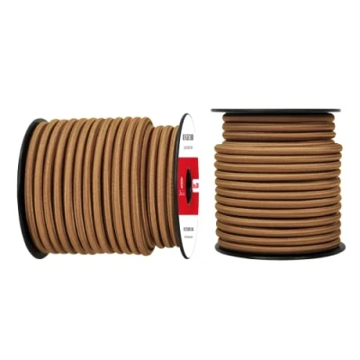 Abbildung von Abma Cord Gummiseil Expanderseil 8mm 20M Gummischnur UV Beständig Planenseil 100% Dehnung Spannseil für Plane, Anhängerplane, Sonnensegel, Zelte, Banner Braun