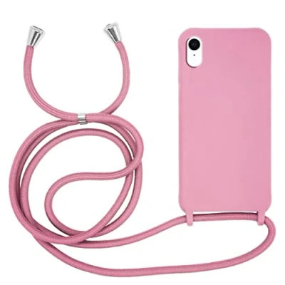 Abbildung von MyGadget Handykette für iPhone XR [ Hülle mit verstellbaren Band ] TPU Handyhülle Handyband zum Umhängen Kordel Schnur Case Schutzhülle Rosa