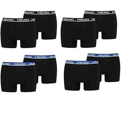 Abbildung von HEAD Herren Basic Boxer Pant Shorts Unterwäsche Unterhose 12 er Pack, Farbe:Black/Black Blue, Bekleidungsgröße:S