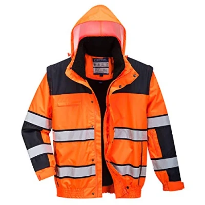 Abbildung von Portwest Klassische Warnschutz Pilotjacke, Größe: XXL, Farbe: Orange/Schwarz, C466OBRXXL