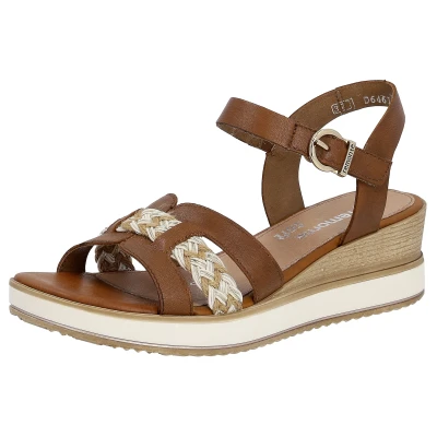 Abbildung von Remonte Sandalette, Sommerschuh, Sandale, Keilabsatz, mit sommerlichem Flechtriemchen