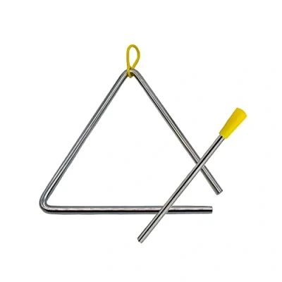 Abbildung von TRIXES 4 Zoll Triangel Musikinstrumente Spielen Sie mit Schlaginstrumenten wie Trommel, Glocken, Xylophon, Maracas, Glockenspiel Geeignet für Erwachsene, Kinder, Kleinkinder Kinderspielzeugset