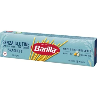 Abbildung von Barilla Pasta Nudeln Glutenfreie Spaghetti aus köstlichem Mais und Reis perfekt für Menschen mit Zöliakie oder Glutenunverträglichkeit, (12 x 400 g)