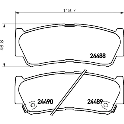 Abbildung von HELLA 8DB 355 013 081 Bremsbelagsatz mit akustischer Verschleißwarnung Zubehör HYUNDAI: Santa Fe 2, I, H 1 Kastenwagen