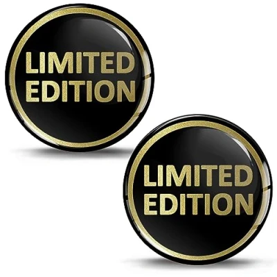 Abbildung von SkinoEu 2 x 3D Gel Silikon Aufkleber Limited Edition Gold Stickers Auto Motorrad Fahrrad Telefon Laptop KS 21