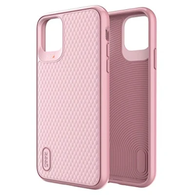 Abbildung von Gear4 Battersea Diamant Kompatibel mit iPhone 11 Pro Max Hülle, erweiterter Aufprallschutz integrierter D3O Technologie Handy Schutzhülle Rosa