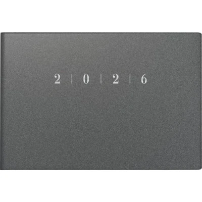Abbildung von rido/idé Taschenkalender Mod. Septimus 2026 A6 quer, Kunststoff, grau