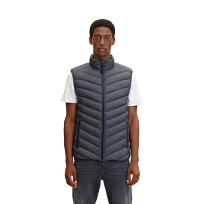 Abbildung von TOM TAILOR Herren Lightweight Stepptweste 1031473, 24267 Grey Twill Structure, XXL