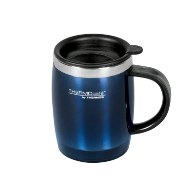 Abbildung von TC DESKTOP CUP 0,35l, midnight blue, Isoliertasse aus Edelstahl / Kunststoff, hält länger heiß oder kalt mit Decke, schwappsicher, byTHERMOS, Bürotasse, passt unter Kaffeeautomat