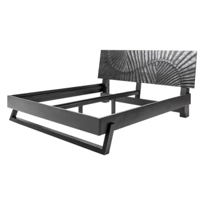 Abbildung von riess ambiente Bett SCORPION 180x200cm schwarz (Einzelartikel, 1 tlg), Schlafzimmer · Massivholz Doppel handmade Kingsize Design