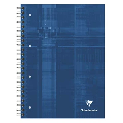 Abbildung von Clairefontaine 82123C Bind&#039;o Block Konferenzblock (mit starkem blauen Deckel, DIN A4+, 22,5 x 29,7 cm, kariert mit Rahmen 80 Blatt) 1 Stück blau