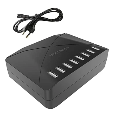 Abbildung von USB Ladegerät 40W, 8 Port Desktop Multi Ladehub mit intelligenter Erkennung Ladestation für Smartphones, Tablets und andere Geräte