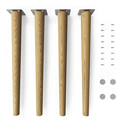 Abbildung von sossai® Holz Tischbeine Clif Round Öl Finish Höhe: 45 cm HMF1 rund, konisch (gerade Ausführung) Material: Massivholz (Eiche) für Tische, Beistelltische, Schminktische