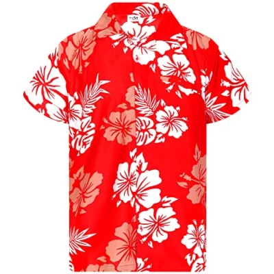 Abbildung von King Kameha Hawaiihemd Mono Hibiscus Funky Hawaii Hemd Kurzarm Front Tasche Stylish Unisex