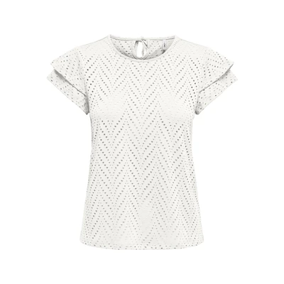 Abbildung von ONLY Kurzarmshirt &quot;ONLSMILLA S/S O NECK FRILL TOP JRS&quot;