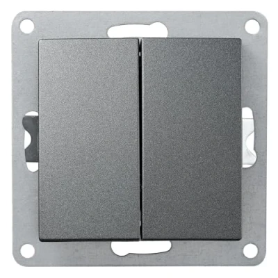Abbildung von McPower Wechselschalter Flair 2 fach Lichtschalter Unterputz, 250V /10A, UP, anthrazit dunkelgrau matt