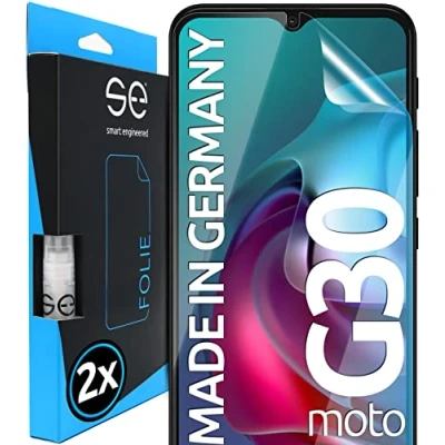 Abbildung von s.e Schutzfolie für Motorola Moto G30, 2 Stück, Full Screen, Positionierhilfe, G30 Schutzfolie, transparente Displayfolie, funktionierende Alternative zu Schutzglas, Schutzglasfolie