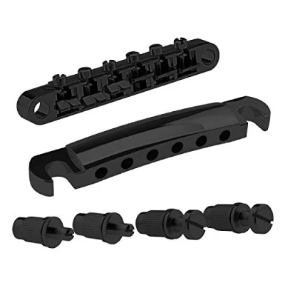 Abbildung von OTOTEC Tune o Matic Saitenhalter und Steg Set für E Gitarre, mit Nieten, Montagezubehör, passend Epiphone Les Paul Ersatzteile