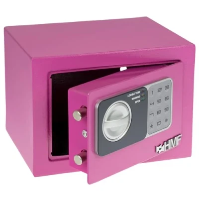 Abbildung von HMF Möbeltresor Robuster Tresor aus Stahl, Schließfach mit Elektronischem Schloss, 23 x 17 cm, pink