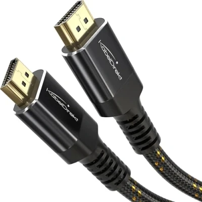 Abbildung von KabelDirekt 8K/4K HDMI 2.1 Kabel 2m bruchfeste Metallstecker und Braiding Ummantelung (8K@60Hz, Ultra High Speed/48G, neuester Standard, optimal für PS5/Xbox, Monitor/TV/Beamer, schwarz)