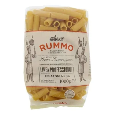 Abbildung von 4x Rummo Mezzi rigatoni N. 51 Hartweizengrieß Pasta Italienische Nudeln 1Kg Packung + Italian Gourmet Polpa di Pomodoro 400g Dose
