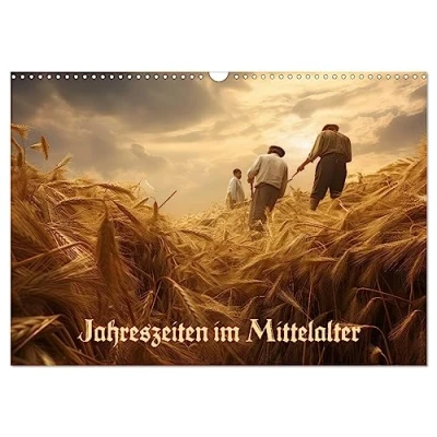 Abbildung von Jahreszeiten im Mittelalter (Wandkalender 2025 DIN A3 quer), CALVENDO Monatskalender