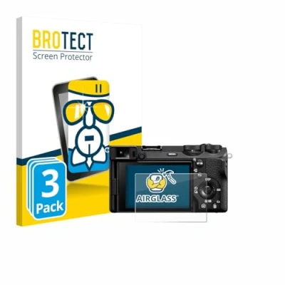 Abbildung von BROTECT Schutzglas für Sony Alpha 6700 (3 Stück) Schutzfolie Panzer Folie Glas [Extrem Kratzfest 9H, Anti Fingerprint, Ultra Transparent]