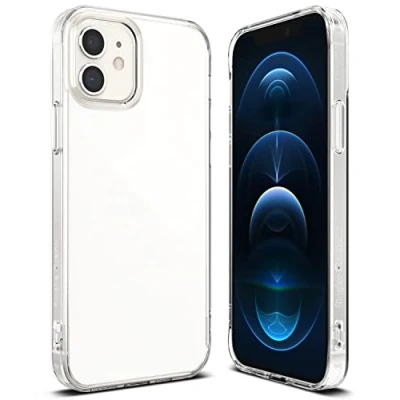 Abbildung von Ringke Fusion Handyhülle Kompatibel mit iPhone 12 Hülle, Pro Schutzhülle Transparent Dünn Weiche Silikon Rahmen Band Löcher Clear