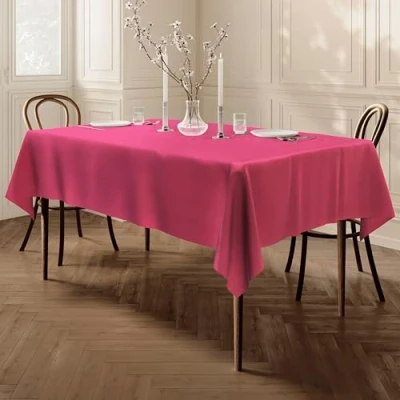 Abbildung von Home Direct Qualitäts Tischdecke Textil Eckig 150 x 300 cm, Fuchsia Rosa