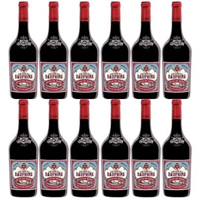 Abbildung von Les Dauphins Rouge Rotwein Wein Cuvée trocken Frankreich I Visando Paket (12 Flaschen)