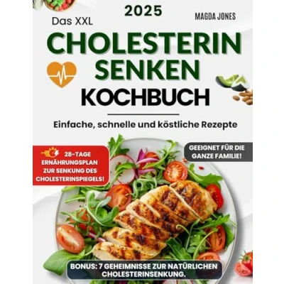 Abbildung von Das XXL Cholesterin senken Kochbuch: Einfache, schnelle und köstliche Rezepte mit einem praktischen 28 Tage Plan, um den Cholesterinspiegel zu die ganze Familie begeistern.