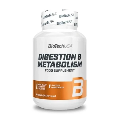 Abbildung von BioTechUSA Digestion &amp; Metabolism, Nahrungsergänzungstabletten mit Pflanzenextrakten, Enzymen, Mineralstoffen und Biotin, 60 Tabletten