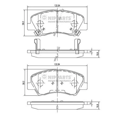 Abbildung von Bremsbelagsatz, Scheibenbremse NIPPARTS N3600550