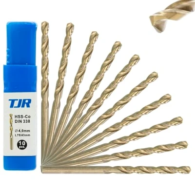 Abbildung von TJR® HSS E M35 Kobalt Spiralbohrer Stufen Selbstzentrierend Metallbohrer DIN 338 Typ N 135 (10 Stück Ø 4mm)