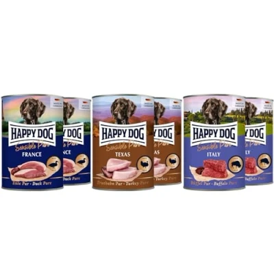 Abbildung von Happy Dog Mischtray Sensible Pure M France, Texas, Italy 30 x 400 g
