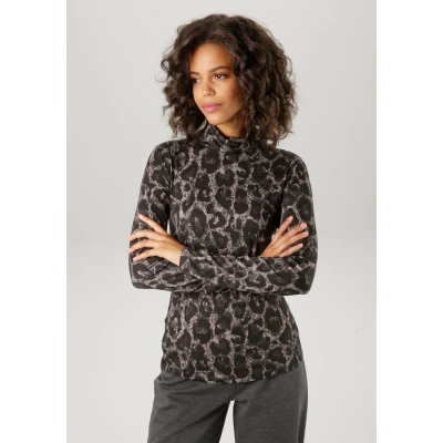 Abbildung von Aniston CASUAL Rollkragenshirt, mit Animal Print oder graphischem Druck NEUE KOLLEKTION