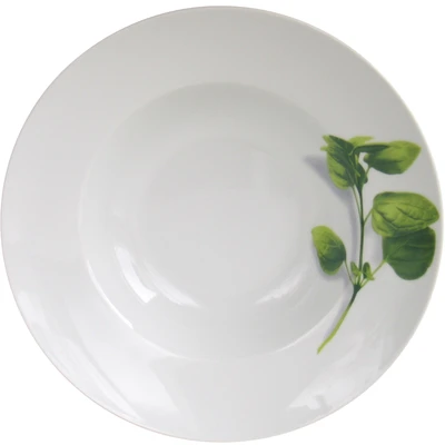 Abbildung von CreaTable Pastateller &quot;Essteller Kräuter&quot;, (Set, 4 St.), Teller Set für Personen, weiß, Porzellan, schwere Qualität