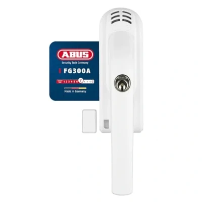 Abbildung von ABUS Abschließbarer Fenstergriff FG300A Fensterknauf mit Druckzylinder und Alarmfunktion, verschiedenschließend Sicherheitslevel Weiß
