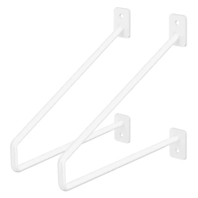 Abbildung von ML Design 2 Stück Regalhalterung, 220 mm, Weiß, aus Stahl, Haarnadel Regalhalterungen, Schwebe Regalwinkel, Hairpin Wandhalterung, Regalträger für Wandmontage, Industrielle Wandregal, Wandkonsole
