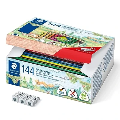 Abbildung von Staedtler Farbstift Noris colour ca. 3mm 12 Farben VE=144 Stück
