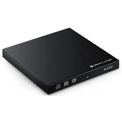 Abbildung von techPulse120 USB 3.0 &amp; Typ C M Disc externer DVD CD Brenner Writer Reader DVDRW CDRW Burner SuperDrive tragbares Slim Laufwerk für Computer Notebook Ultrabook Windows MacOS Apple iMac MacBook Pro Air