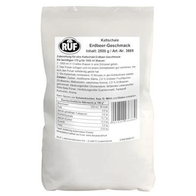 Abbildung von RUF Kaltschale Erdbeer ohne Kochen, Großpackung, Fruchtsuppe mit Erdbeeren gefriergetrocknet, nur 10 Min Kühlzeit, glutenfrei und vegan, 1x2500g