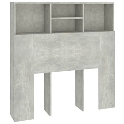 Abbildung von vidaXL Bett Kopfteil mit Ablagen Regal Wand Bücherregal Betthaupt Bettkopfteil Schlafzimmer Betongrau 100x19x103,5cm