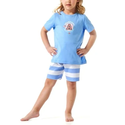 Abbildung von Schiesser Mädchen Schlafanzug Set Pyjama kurz 100% Organic Bio Baumwolle Größe 140 Pyjamaset, hellblau_181039, 92