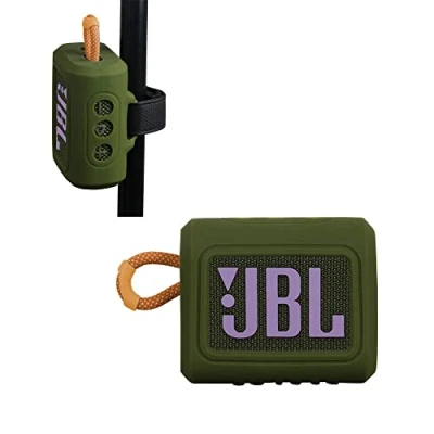 Abbildung von Hermitshell Silicone Sleeve is Suitable for JBL GO 4 /JBL 3 Wasserfester, tragbarer Lautsprecher(Armeegrün)(Nur Silikonabdeckung)