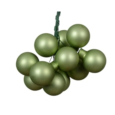 Abbildung von Decoris season decorations Weihnachtsbaumkugel, Weihnachtskugeln am Draht 2cm Glas 12 Stück Grüntee matt