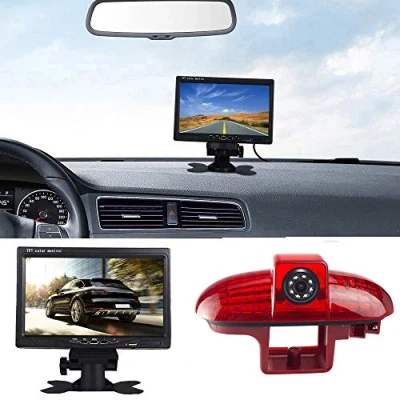 Abbildung von 7 Zoll TFT LCD Bildschirm Auto Monitor für Alle Autos + Bremsleuchte Dach HD Rückfahrkamera Ersatz Transporter Opel Vivaro surf Concept/Combo/Vauxhall/Renault Trafic/FIAT Talento/Primastar