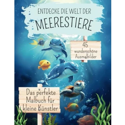 Abbildung von Entdecke die Welt der Meerestiere: Das perfekte Malbuch für kleine Künstler