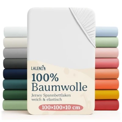 Abbildung von Spannbettlaken Atmungsaktives weiches und wärmendes Spannbettlaken, Laleni, Baumwolle, Gummizug: rundum, (2 Stück), Kinderbett, Spielgitter, Wiege oder Stubenwagen mit Rundumgummizug